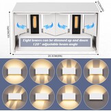 4 stuks led-wandlampen voor binnen en buiten, 24 W, wit, op en neer instelbare lichtstraal, buitenlampen, led, warmwit, 3000 K, IP65 waterdicht