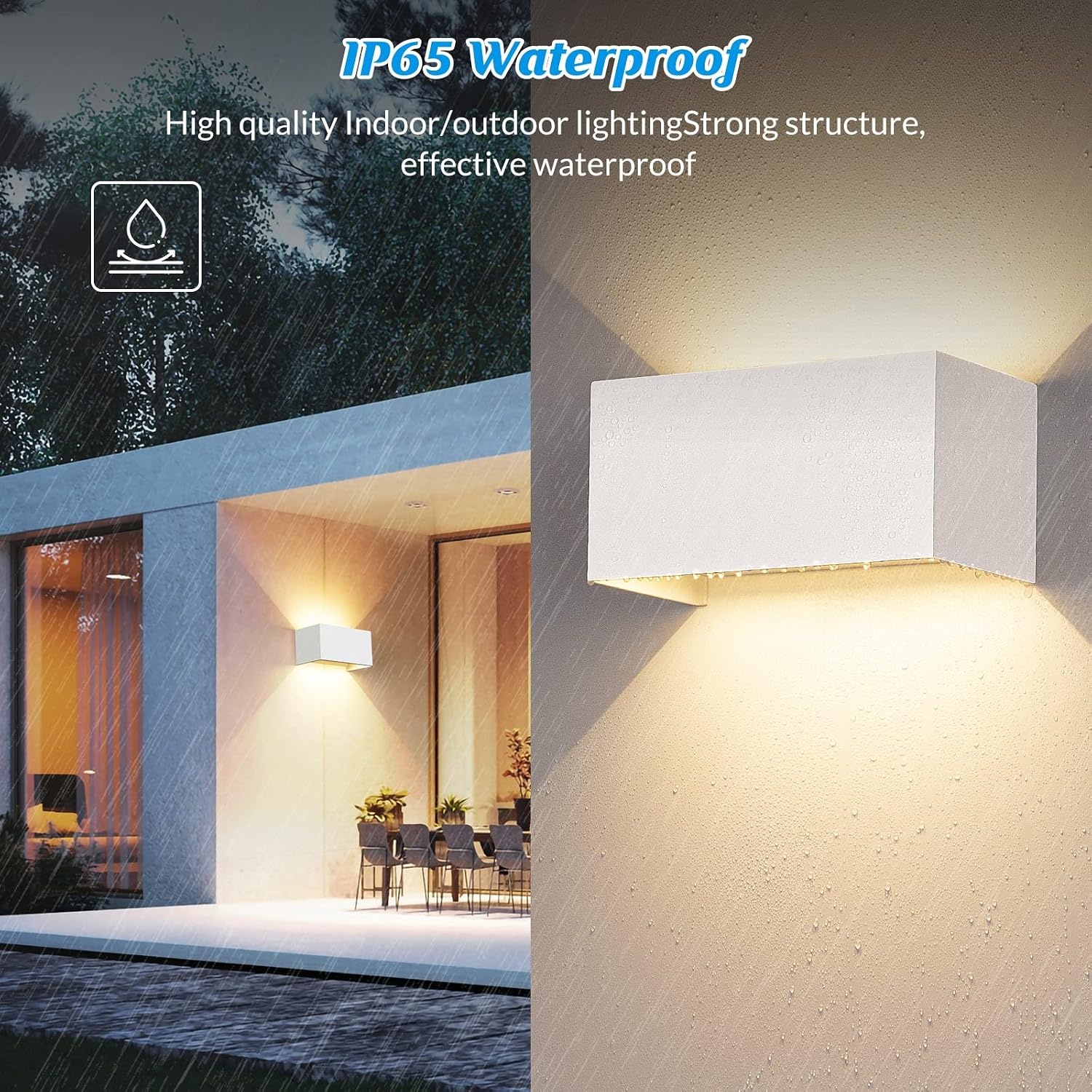 4 stuks led-wandlampen voor binnen en buiten, 24 W, wit, op en neer instelbare lichtstraal, buitenlampen, led, warmwit, 3000 K, IP65 waterdicht