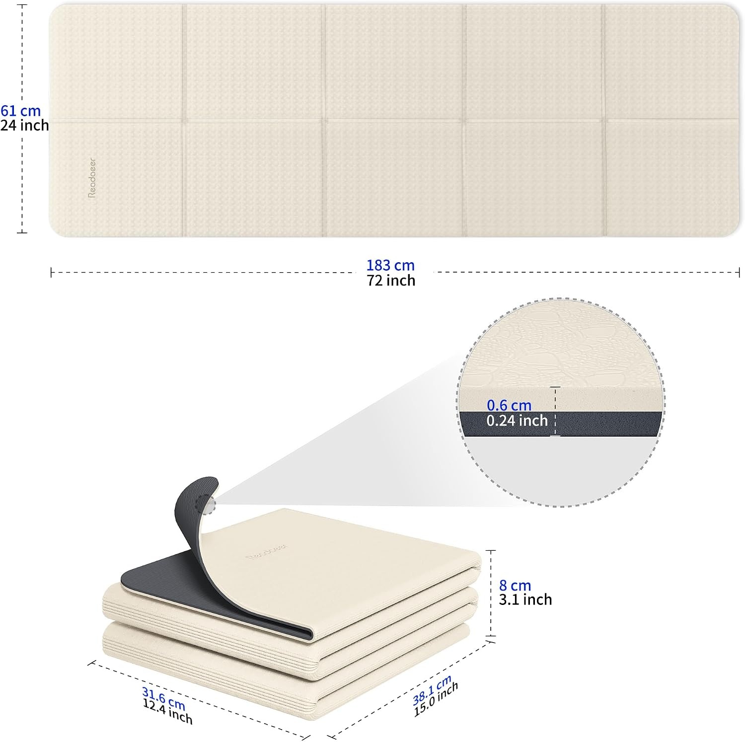 Opvouwbare Yogamat Twee-Tone 6mm met Draagtas - 51% Korting!