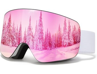 YH227 gogle narciarskie, uniseks, okulary snowboardowe OTG z antypoślizgową opaską na głowę, ochrona przed promieniowaniem UV i mgłą, gogle narciarskie w pełni platerowane REVO, regulowane
