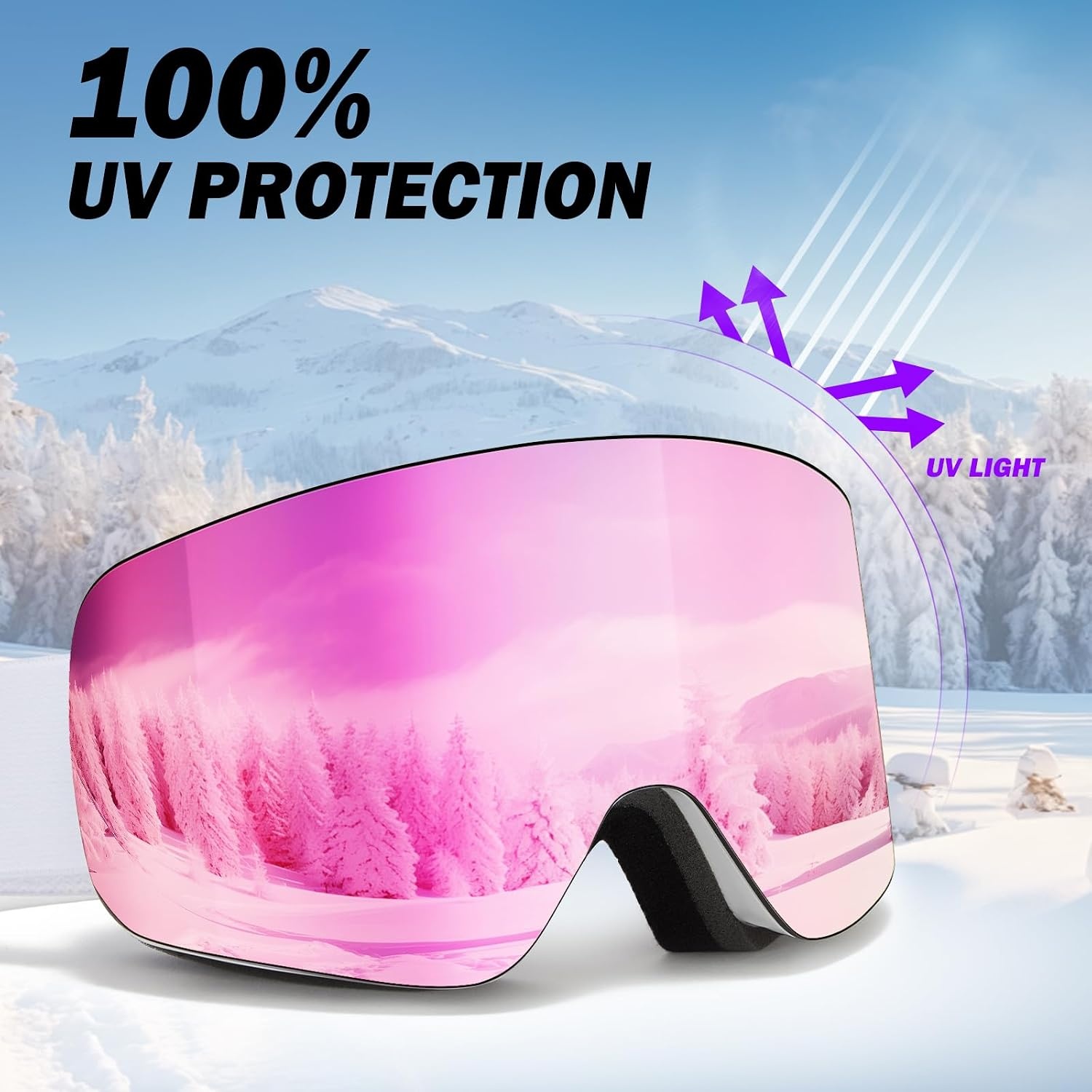 Uniseks Skibril/Snowboardbril met UV-bescherming & Anti-condens Lens - 69% Korting!