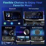 Draagbare autoradio met draadloze A-pple Carplay & Android auto, autoradio, stereo, IPS-touchscreen met Bluetooth, auto-display met spraakondersteuning, mirror-Link/FM/AUX (10,26 inch)