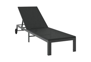 vidaXL Ligstoel Zwart Poly Rattan - 52% Korting!