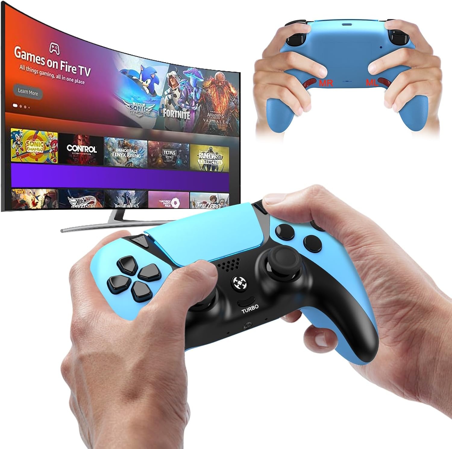 Draadloze Game Controller Blauw (Luna/PS4/PC) - 58% Korting