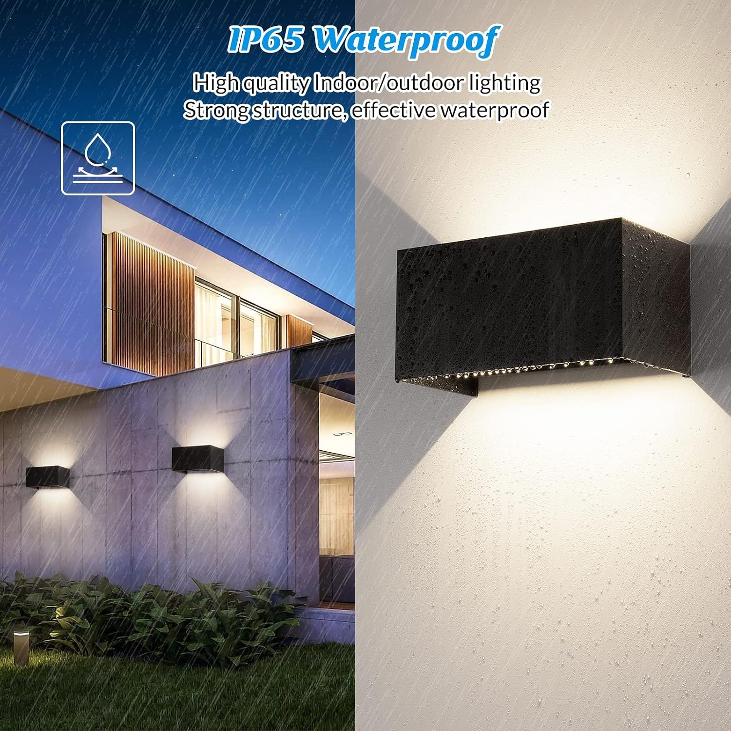 4x LED Buitenwandlamp 24W IP65 Zwart - 61% Korting!