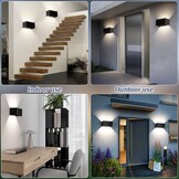 4x LED Buitenwandlamp 24W IP65 Zwart - 61% Korting!