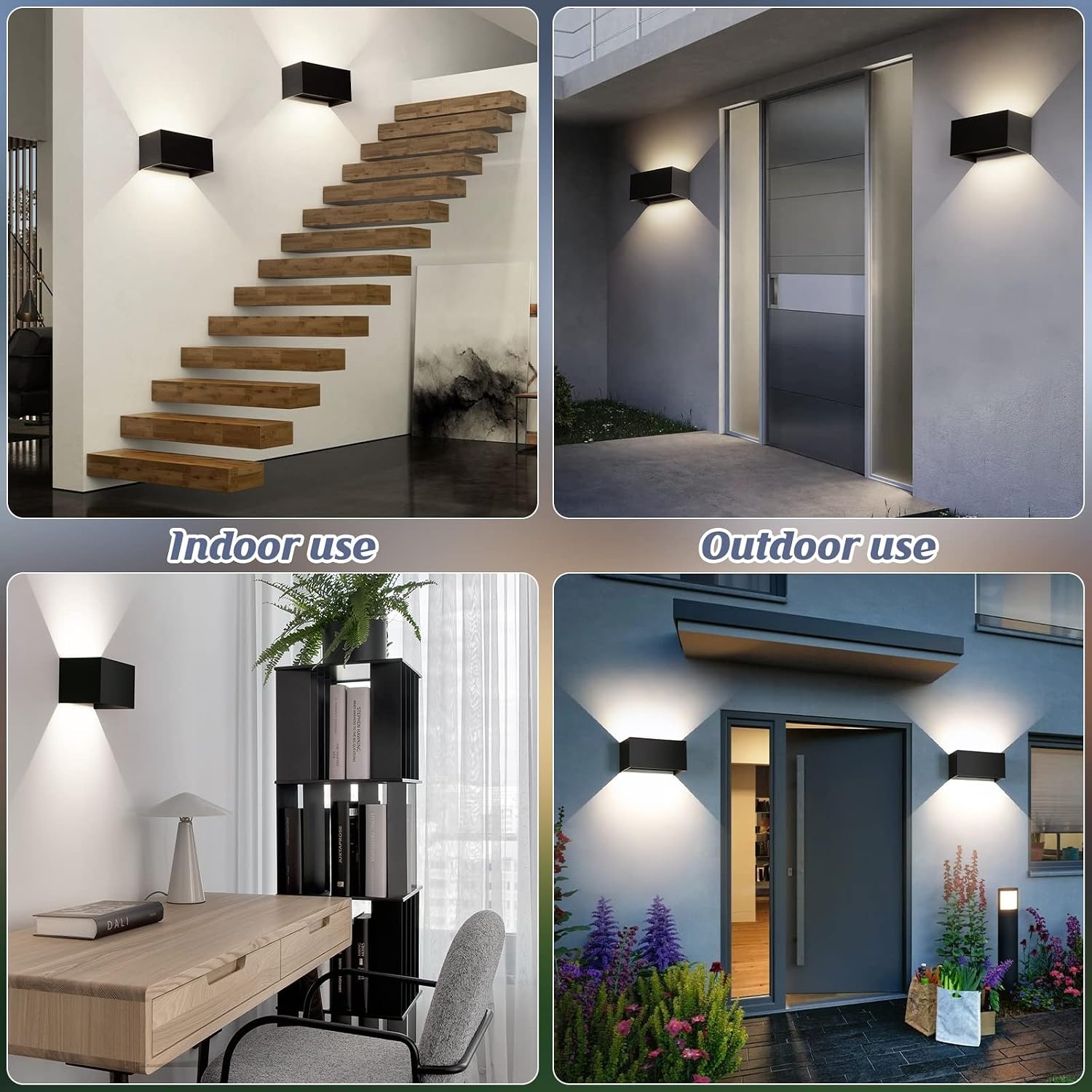 4x LED Buitenwandlamp 24W IP65 Zwart - 61% Korting!