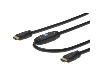 DIGITUS HDMI High Speed Connection Cable with Amplifier, 15 m, Full HD (1080p), Type A, Plug/Plug