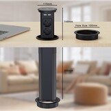 Dinolink Automatische Inbouwcontactdoos 100mm met Draadloze Oplader en USB - Zwart