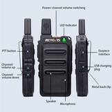 Retevis RT619 Walkie Talkie met Headset PMR446 Licentievrij 16 Kanalen VOX Squelch 1300 mAh Oplaadbare CTCSS/DCS VOX 2 Way Radio Micro USB-Oplaadkabel (5 Paar, Zwart)
