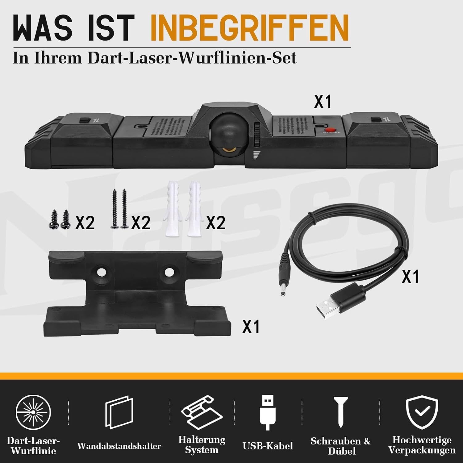 Dartbordverlichting, dartbordverlichting, 2-in-1 instelbare laser-werplijn en ledlampen voor borstelharen of elektronische dartborden, USB naar DC 5 V stroomkabel