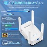 NEWFAST AX3000 WiFi6 krachtige wifi-repeater, dual band, 4 x 5dBi antenne, wifi-extender