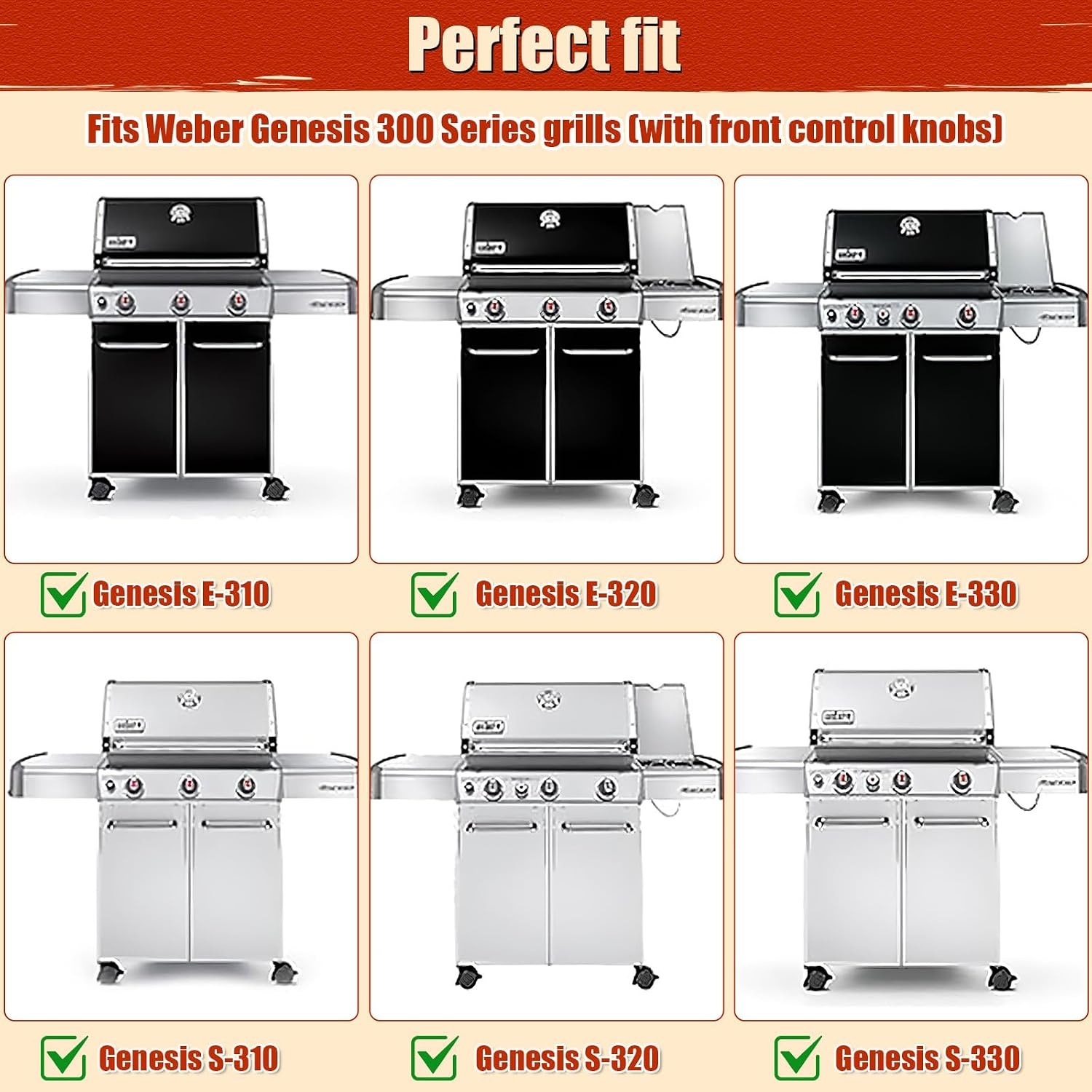 Denmay 7524 19.5 inch gietijzeren kookrooster roosters voor Weber Genesis E-310/E-320/E-330, Genesis S-310/S-330, gasgrill, vervangingen voor Weber 7524/7528