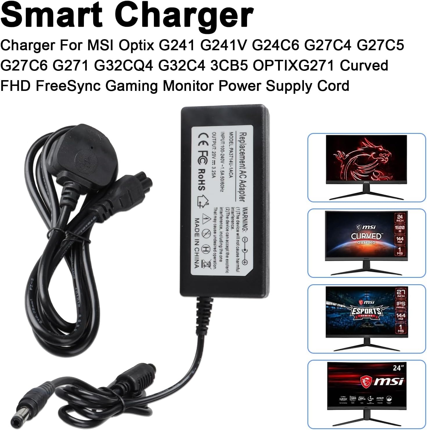 65W Monitor Adapter voor MSI Optix | 20V 3.25A | 56% Korting