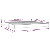 vidaXL Bedframe zonder matras stof lichtgrijs 200x200 cm