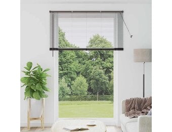 vidaXL Raamblind met gordijnen Zwart Aluminium
