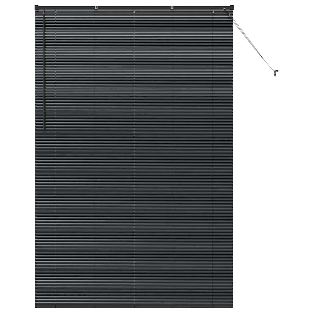 vidaXL Raamblind met gordijnen Zwart Aluminium