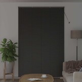 vidaXL Raamblind met gordijnen Zwart Aluminium