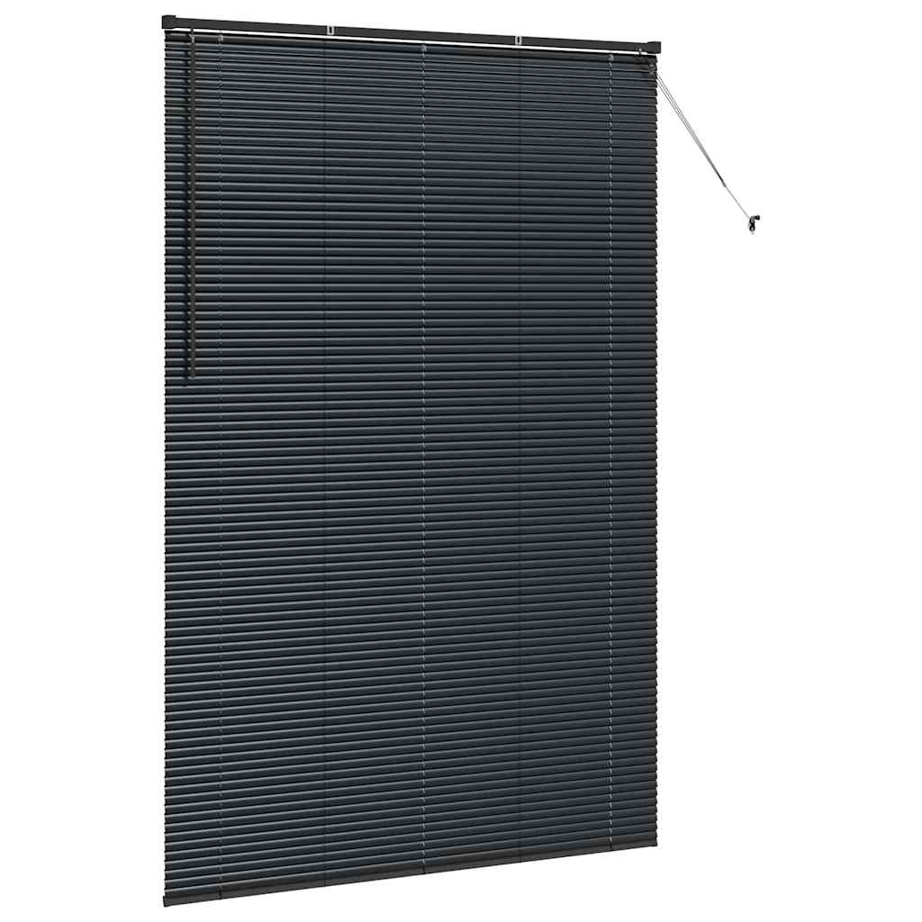 vidaXL Raamblind met gordijnen Zwart Aluminium