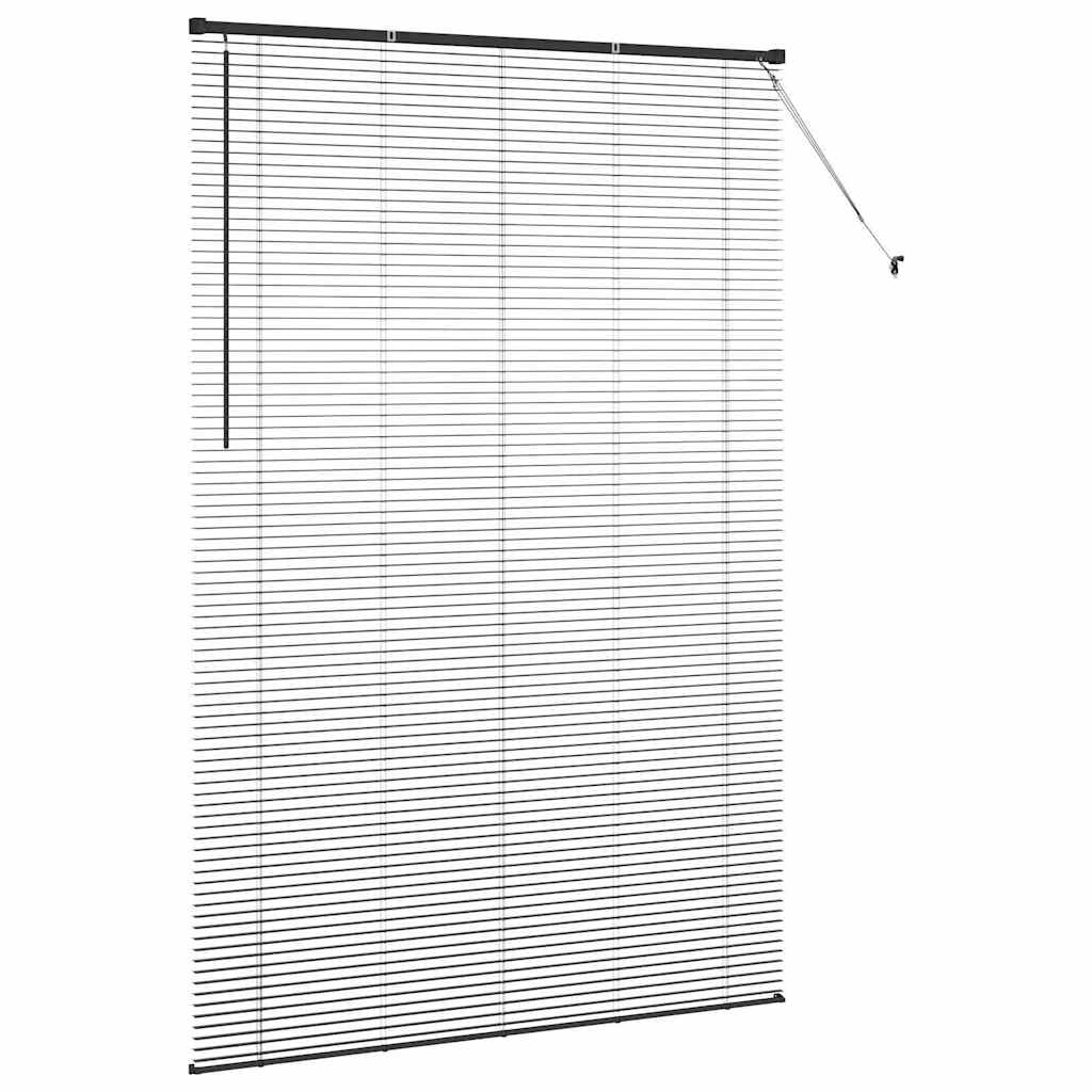 vidaXL Raamblind met gordijnen Zwart Aluminium