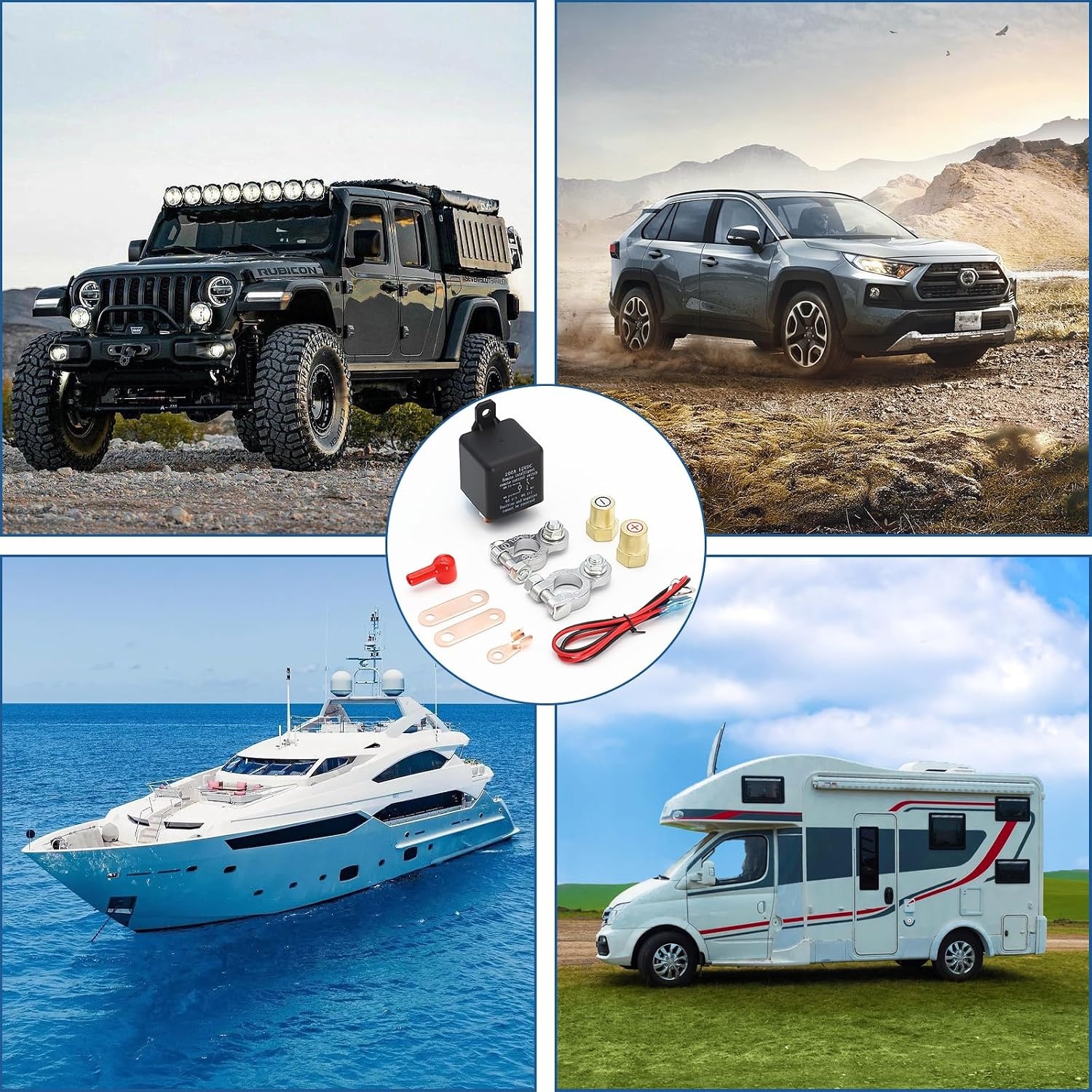 RUIZHI Battery Isolator Switch, DC12V 200A Isolator Switch, Car Battery Isolator Switch with 2 Remote Controls, Remote Control Car Power Switch for Car, RV, Boat, Yacht