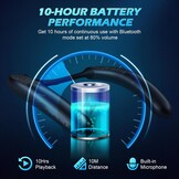 Smalody Draadloze nekluidspreker, Bluetooth luidspreker, draagbaar, beschikt over een handsfree-functie voor oproepen, geschikt voor thuis, outdoor, sport en reizen