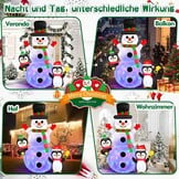 Danxilu 180 cm Snowman Inflatable with Penguins, Rotating Colourful LED Lights, Inflatable Christmas Decoration, Frosti, Cute Snowman, Inflatable Snowman for Outdoor, Courtyard, Garden,