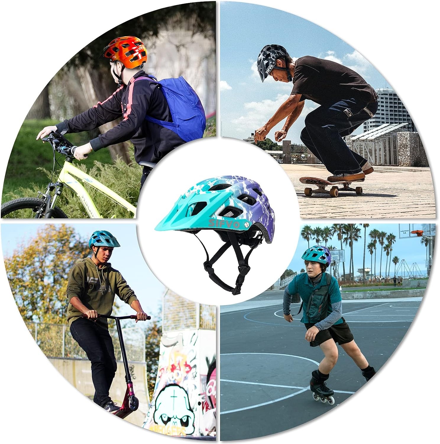 Kinder Fietshelm Blauwe Golf 54-57 cm met Vizier - 73% Korting