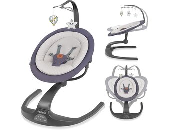 LIONELO Rina 2in1 Babyschommel + wieg, Afstandsbediening, 60° Draaibare zitting, Twee schommelrichtingen, 5 Schommelsnelheden, Vergrendeling, Rugleuningverstelling, Timer, 12 Melodieën, Stille werking