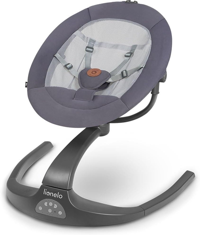 LIONELO Rina 2in1 Babyschommel + wieg, Afstandsbediening, 60° Draaibare zitting, Twee schommelrichtingen, 5 Schommelsnelheden, Vergrendeling, Rugleuningverstelling, Timer, 12 Melodieën, Stille werking