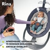 LIONELO Rina 2in1 Babyschommel + wieg, Afstandsbediening, 60° Draaibare zitting, Twee schommelrichtingen, 5 Schommelsnelheden, Vergrendeling, Rugleuningverstelling, Timer, 12 Melodieën, Stille werking
