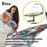 LIONELO Rina 2in1 Babyschommel + wieg, Afstandsbediening, 60° Draaibare zitting, Twee schommelrichtingen, 5 Schommelsnelheden, Vergrendeling, Rugleuningverstelling, Timer, 12 Melodieën, Stille werking