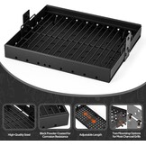 onlyfire Verstelbare Houtskoolbak voor Barbecue 38.5-73 cm, Rechthoekige Stalen Houtskoollade, Vuurkorf en Aslade met Rooster, Reserveonderdeel voor Tepro Toronto, Taino Hero XL, Activa