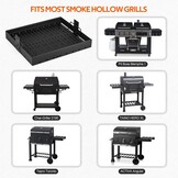 onlyfire Verstelbare Houtskoolbak voor Barbecue 38.5-73 cm, Rechthoekige Stalen Houtskoollade, Vuurkorf en Aslade met Rooster, Reserveonderdeel voor Tepro Toronto, Taino Hero XL, Activa