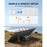 BigBlue 150W Portable Solar Panel ETFE, Foldable Solar Modules N-Type 20.8V/9.23A With Standard, IP68 Waterproof, Portable Solar Charger With 5 Connection Types For Charging Stations, Camping, Motorhomes - Maat 150W