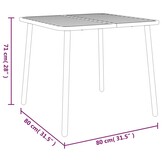 vidaXL Tuintafel 80x80x71 cm staal antracietkleurig