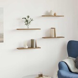 vidaXL Wandschappen 4 st 40x10x1,5 cm bewerkt hout artisanaal eiken