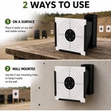 Whiteshooting, Tragabalin, + 100 Target Discs for Airsoft, Airgun, Pellets and Shooting Balls, Target Discs 250 g/m², Standard 14 x 14 cm, Steel Material, Black