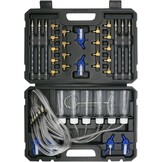 Diesel Leak Off Test Kit Common Rail Tester Leak Off Tester 6 Cylinder Diesel Injector Flow Meter Engine Injection Rail Test Kit with 24 Adapters