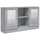 vidaXL Vitrinekast 120x30,5x70 cm bewerkt hout grijs sonoma eiken