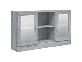 vidaXL Vitrinekast 120x30,5x70 cm bewerkt hout grijs sonoma eiken
