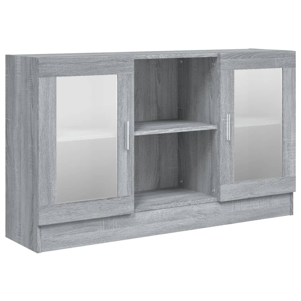 vidaXL Vitrinekast 120x30,5x70 cm bewerkt hout grijs sonoma eiken