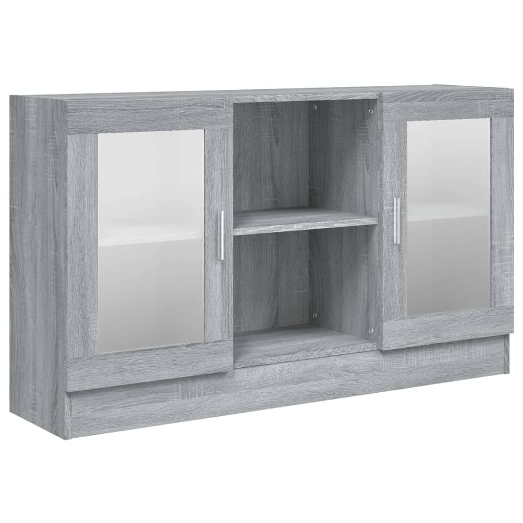 vidaXL Vitrinekast 120x30,5x70 cm bewerkt hout grijs sonoma eiken