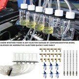 Diesel Leak Off Test Kit Common Rail Tester Leak Off Tester 6 Cylinder Diesel Injector Flow Meter Engine Injection Rail Test Kit with 24 Adapters