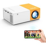PVO Projector WiFi draagbare filmprojector 1080P, telefoonscherm kan worden gespiegeld op videoprojector via wifi of via datakabel, compatibel met smartphone/tablet/laptop/tv-stick/PS/Type-C/USB-drive