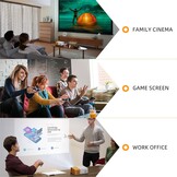 PVO Projector WiFi draagbare filmprojector 1080P, telefoonscherm kan worden gespiegeld op videoprojector via wifi of via datakabel, compatibel met smartphone/tablet/laptop/tv-stick/PS/Type-C/USB-drive