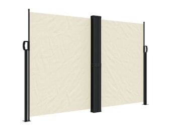 vidaXL Windscherm uittrekbaar 160x1000 cm crèmekleurig