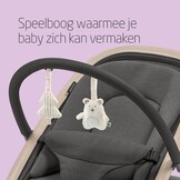 Maxi-Cosi Kori 2-in-1 Baby wipstoel met Speelgoedboog, 0-2 jaar, tot 15 kg, Baby Bouncer, 3 Ligstanden met één Hand, Easy-in Harnas, Lichtgewicht en Compact, 2 Speeltjes, Eco Care, Beyond Graphite