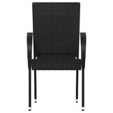 vidaXL Tuinstoelen stapelbaar 4 st poly rattan zwart