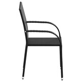 vidaXL Tuinstoelen stapelbaar 4 st poly rattan zwart